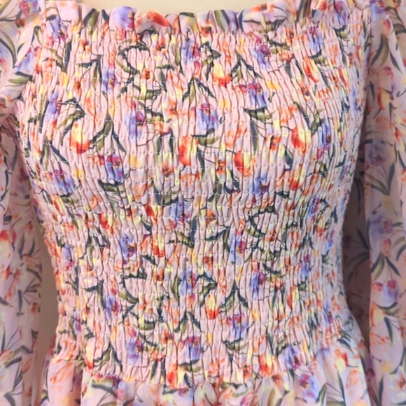 Allison New York Smocked Bodice Floral Print Dress S/P - Picture 8 of 16